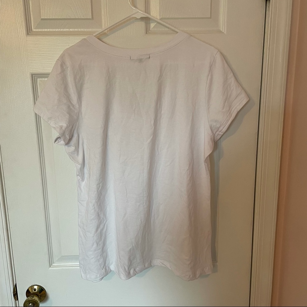 Basic White V-Neck Tee Shirt 3XL - Picture 3 of 4